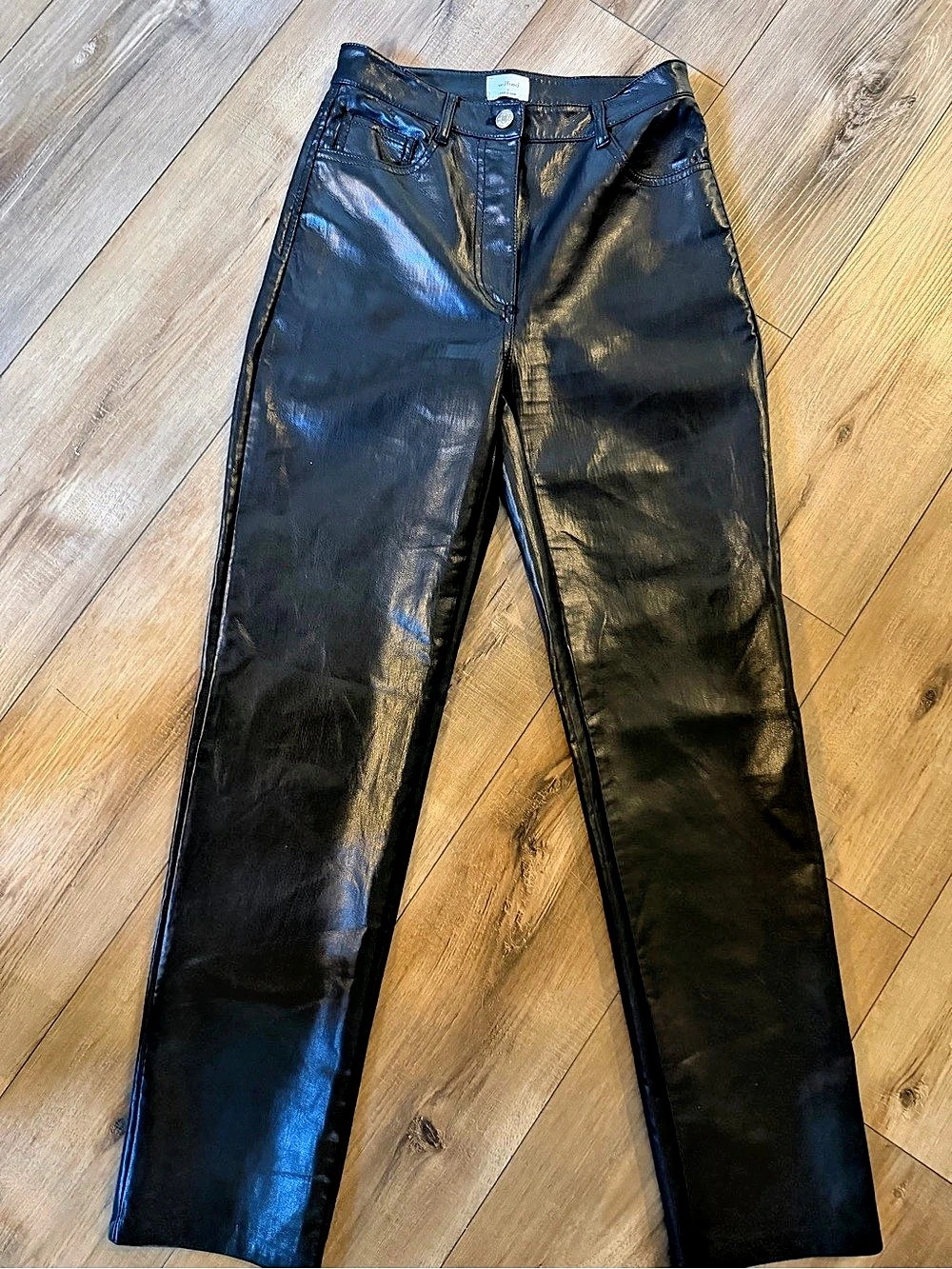 Wilfred The Melina Pant Faux Leather Straight Leg Pants Black Size 2